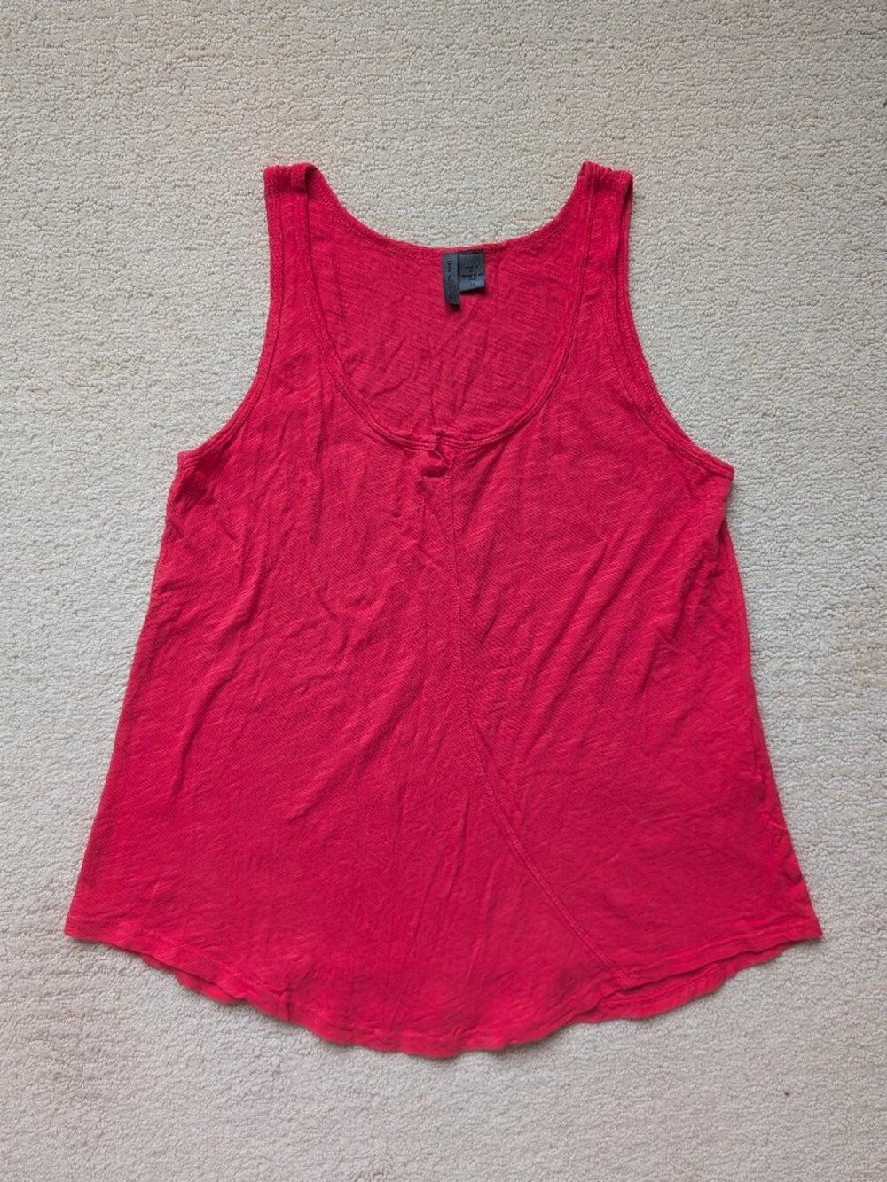 EUC Anthropologie Left of Center Medium Asymmetrical Cotton Tank Top Sangria Red
